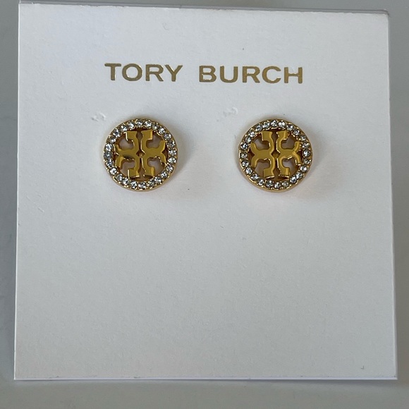 TORY BURCH * Crystal Miller Pave’ Stud Earrings - Picture 4 of 4